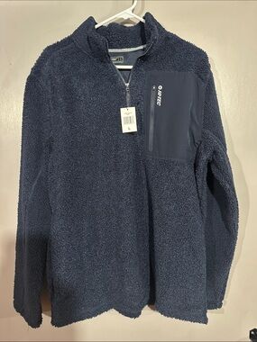 Hi-Tec Men’s Navy Zip-Up Sherpa Pullover